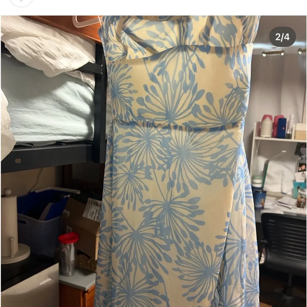 Amanda Uprichard Blue and Cream Dress - Picture 2 of 4